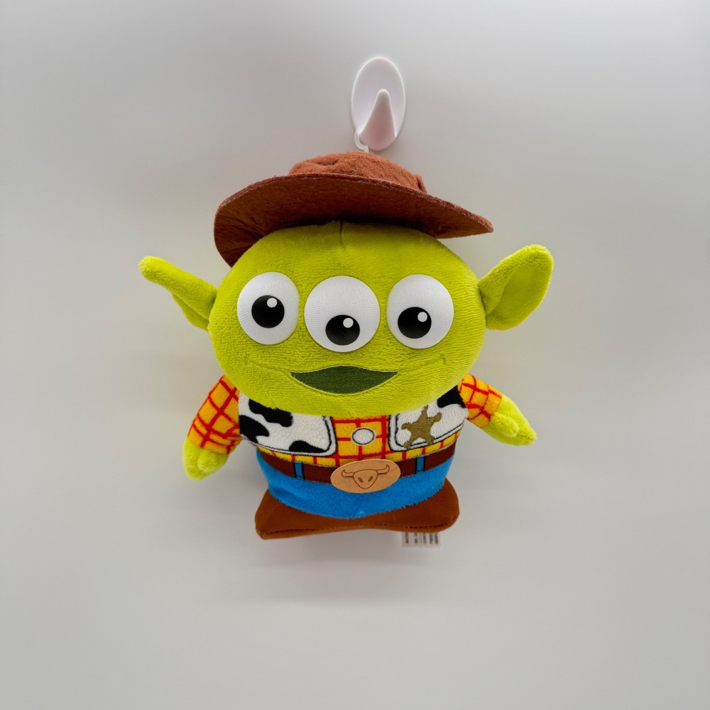 Toy Story Alien Woody Plush Disney Pixar 3-Eyed Alien Cowboy Sheriff Collectible